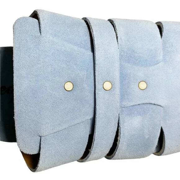 FREE PEOPLE Sunday Season Footbed Blue Suede Mule - Picture 6 of 9